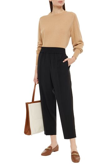 BRUNELLO CUCINELLI Stretch-wool crepe tapered pants