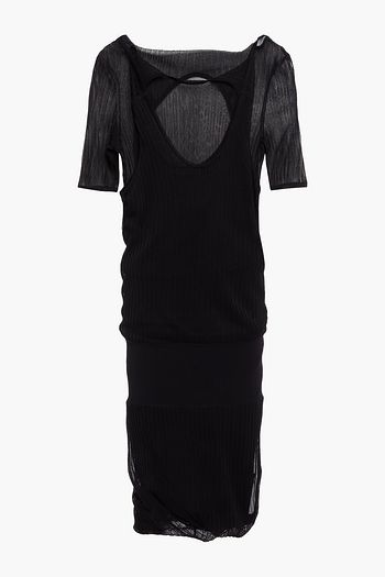 BOTTEGA VENETA Ribbed silk-blend midi dress