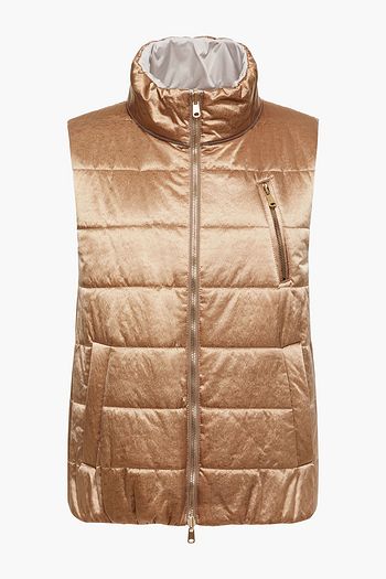 BRUNELLO CUCINELLI Wendbare Weste aus glänzendem Crêpe mit Verzierung