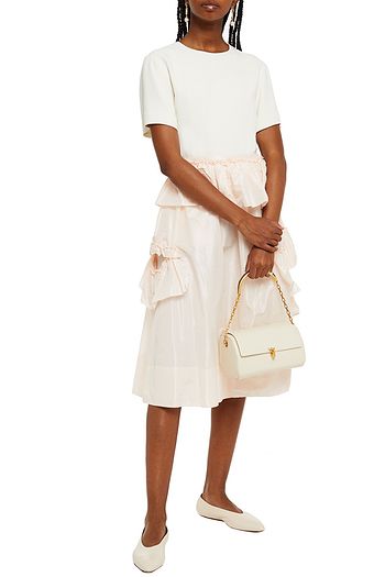 SIMONE ROCHA Cutout ruffled taffeta midi skirt
