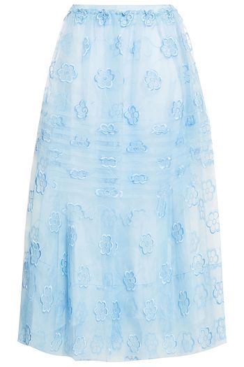 SIMONE ROCHA Embroidered gathered organza midi skirt
