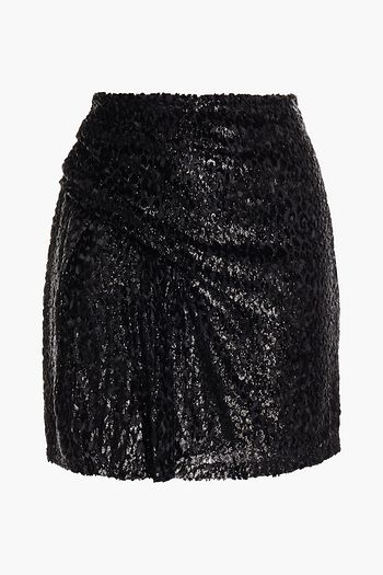 IRO Erita draped fil coupé chiffon mini skirt