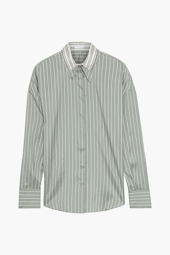 BRUNELLO CUCINELLI Striped silk crepe de chine shirt