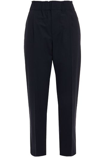 BRUNELLO CUCINELLI Bead-embellished wool-blend tapered pants