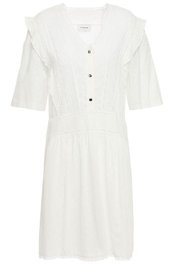 COACH Ruffled broderie anglaise cotton mini dress