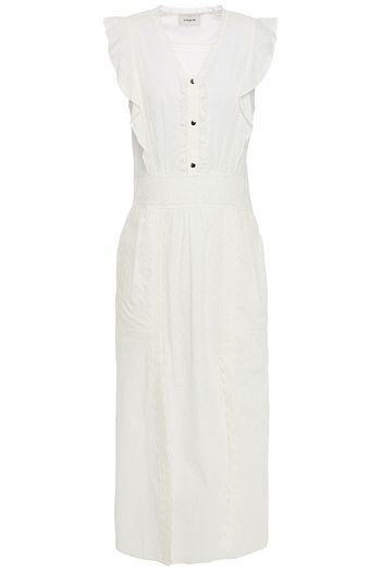 COACH Ruffled broderie anglaise cotton midi dress