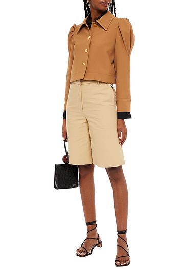 BYTIMO Cropped pleated crepe jacket