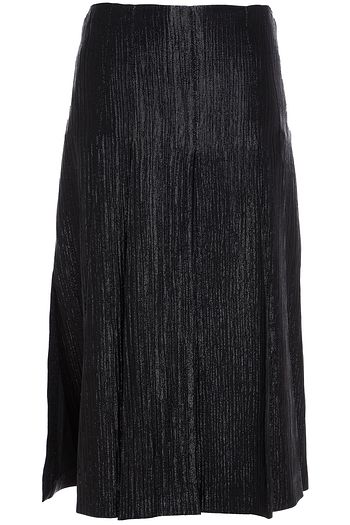 FENDI Pleated wool-blend lamé midi skirt