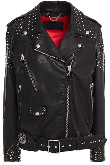 GOLDEN GOOSE DELUXE BRAND Embellished leather biker jacket