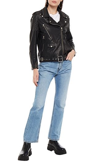 GOLDEN GOOSE DELUXE BRAND Embellished leather biker jacket