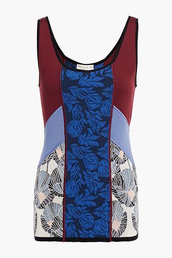 ETRO Color-block jacquard-knit top