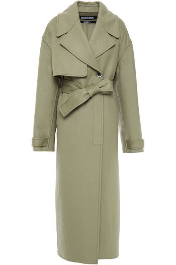 JACQUEMUS Double-breasted belted wool-blend felt coat