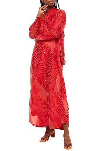 F.R.S. FOR RESTLESS SLEEPERS Fil coupé organza maxi shirt dress