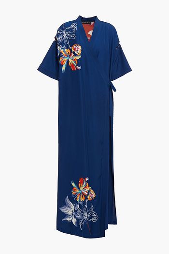 ETRO Floral-print silk-faille maxi wrap dress