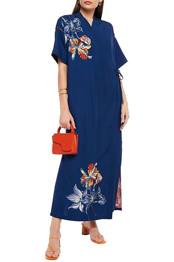 ETRO Floral-print silk-faille maxi wrap dress