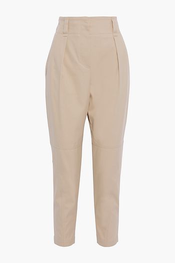 BRUNELLO CUCINELLI Cropped cotton-blend twill tapered pants