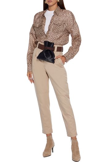 BRUNELLO CUCINELLI Cropped cotton-blend twill tapered pants
