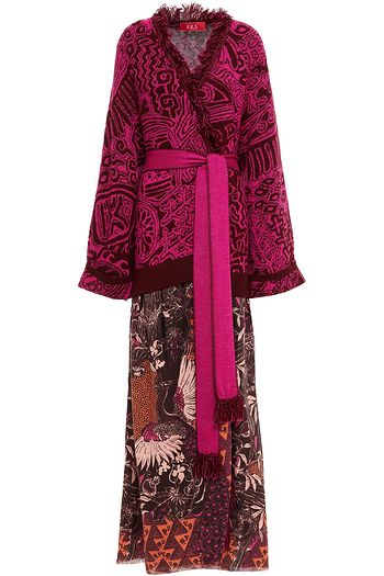 F.R.S. FOR RESTLESS SLEEPERS Printed twill-paneled wool and silk-blend jacquard robe