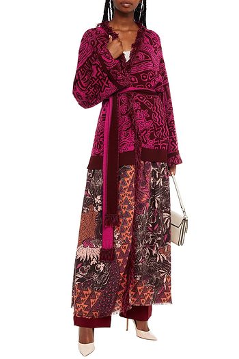 F.R.S. FOR RESTLESS SLEEPERS Printed twill-paneled wool and silk-blend jacquard robe