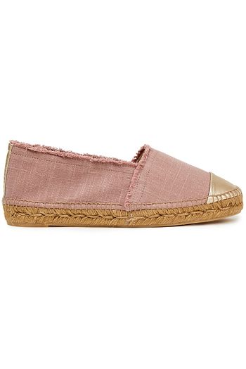 CASTAÑER Kampala metallic leather-trimmed canvas espadrilles