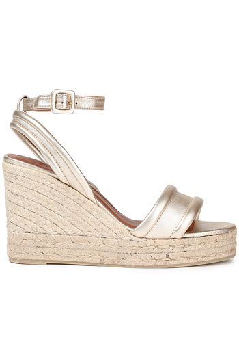 CASTAÑER Brisa metallic leather wedge espadrilles