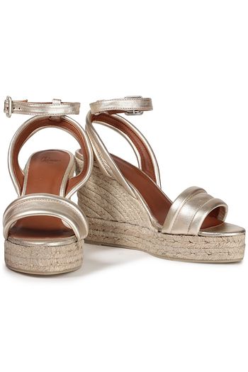CASTAÑER Brisa metallic leather wedge espadrilles