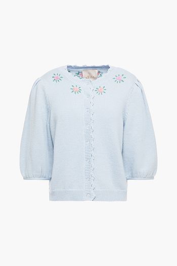 BYTIMO Embroidered wool and mohair-blend cardigan