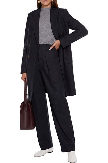 BRUNELLO CUCINELLI Pleated wool-blend straight-leg pants