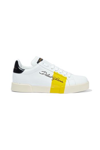 DOLCE & GABBANA Portofino printed leather sneakers