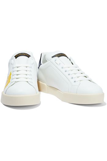 DOLCE & GABBANA Portofino printed leather sneakers