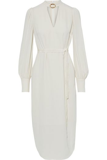 ZIMMERMANN Buckle-embellished cutout crepe de chine midi dress