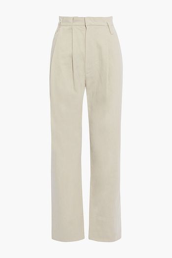 BRUNELLO CUCINELLI Cotton and linen-blend twill straight-leg pants