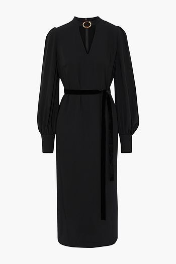 ZIMMERMANN Cutout crepe de chine midi dress