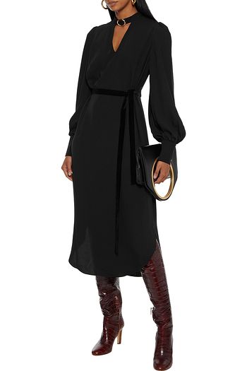 ZIMMERMANN Cutout crepe de chine midi dress
