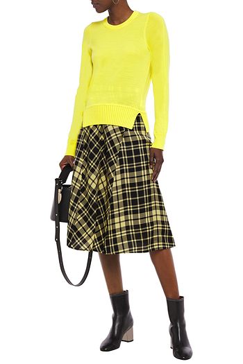 PROENZA SCHOULER Checked crinkled-twill skirt