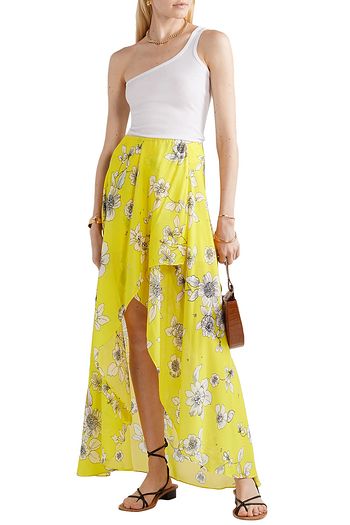 ALICE + OLIVIA Kirstie wrap-effect floral-print chiffon maxi skirt