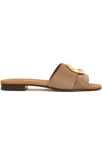 CHLOÉ Suede and leather slides