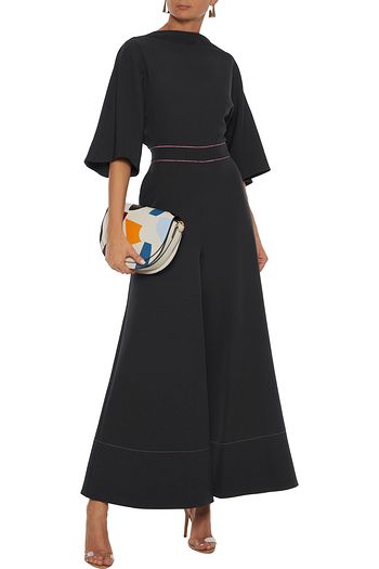 ROKSANDA Aria bow-embellished crepe wide-leg jumpsuit