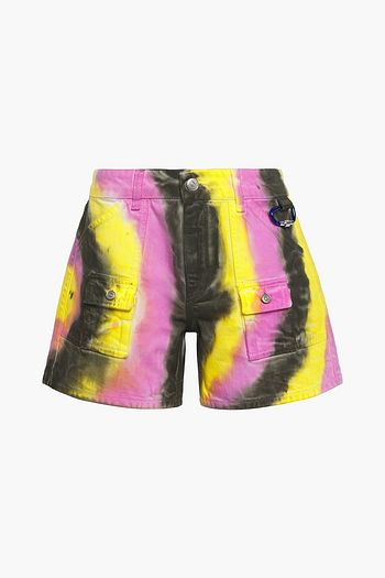 GANNI Tie-dyed denim shorts