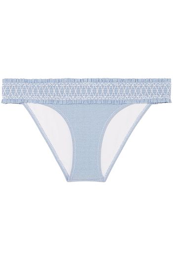 HEIDI KLEIN Cassis smocked stretch-piqué low-rise bikini briefs
