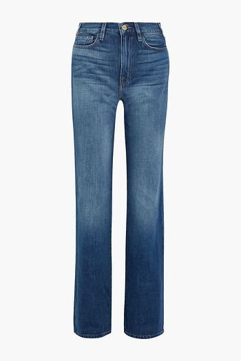 FRAME Le Jane faded high-rise straight-leg jeans