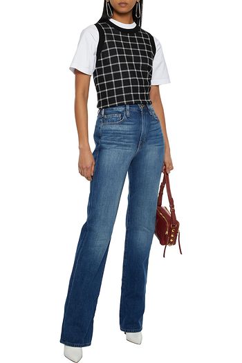 FRAME Le Jane faded high-rise straight-leg jeans