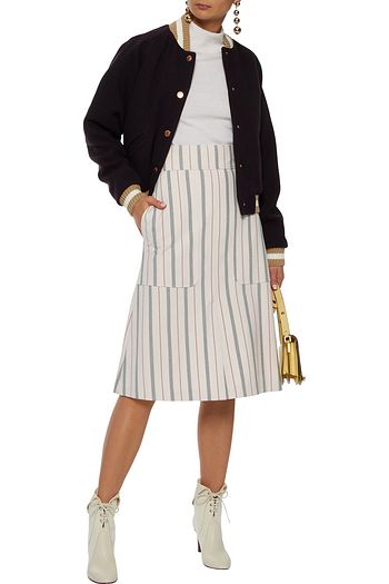 SEE BY CHLOÉ Striped crepe skirt