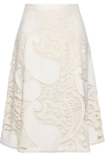 SEE BY CHLOÉ Cotton-blend guipure lace skirt