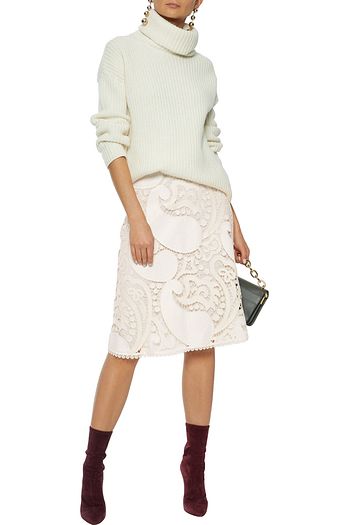 SEE BY CHLOÉ Cotton-blend guipure lace skirt