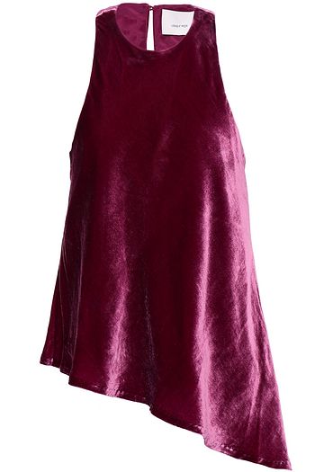 CINQ À SEPT Asymmetric velvet top