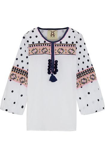 FIGUE Savannah embroidered cotton-voile tunic
