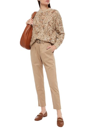 BRUNELLO CUCINELLI Embellished brushed mohair-blend sweater