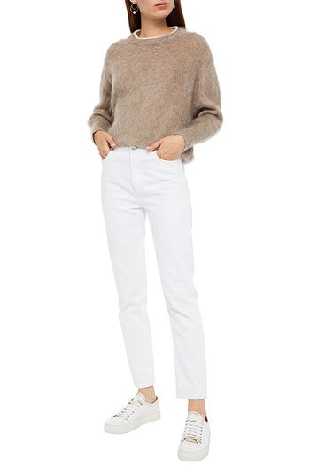 BRUNELLO CUCINELLI Oversized bead-embellished brushed knitted sweater