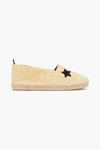 CASTAÑER Kenda appliquéd faux raffia espadrilles